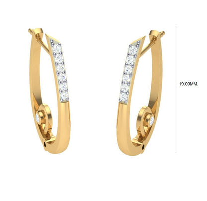 Round Cut Diamond Hoop Earrings | Contemporary Open Hoop Design