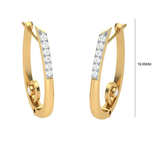 Round Cut Diamond Hoop Earrings | Contemporary Open Hoop Design
