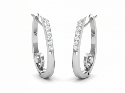Round Cut Diamond Hoop Earrings | Contemporary Open Hoop Design
