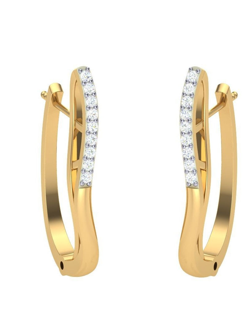 round cut diamond hoop earrings | classic everyday sparkle