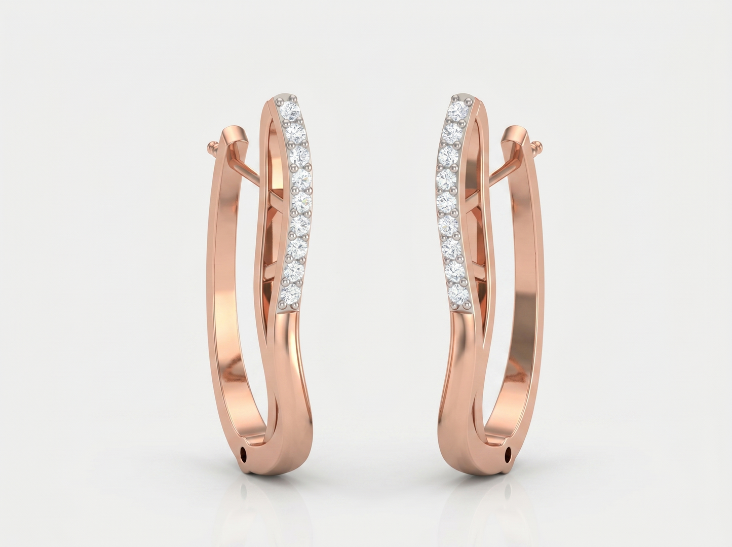 round cut diamond hoop earrings | classic everyday sparkle