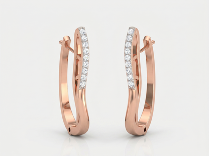Round Cut Diamond Hoop Earrings | Classic Everyday Sparkle