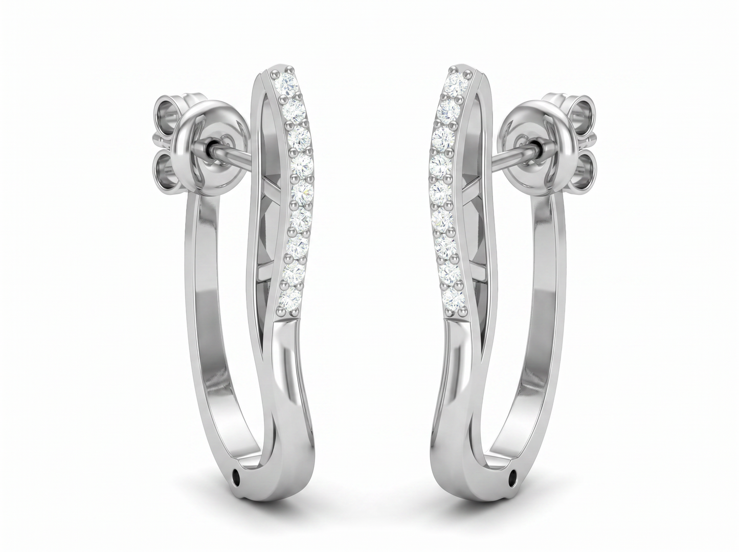round cut diamond hoop earrings | classic everyday sparkle