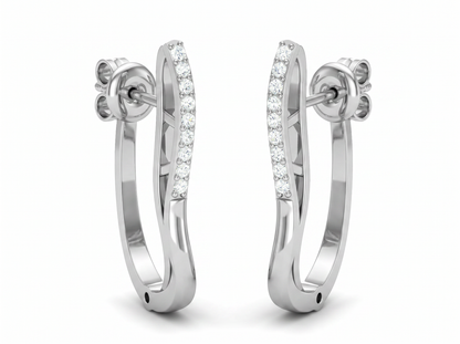 Round Cut Diamond Hoop Earrings | Classic Everyday Sparkle
