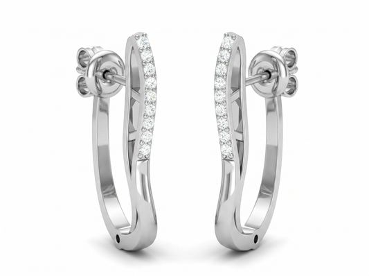 Round Cut Diamond Hoop Earrings | Classic Everyday Sparkle