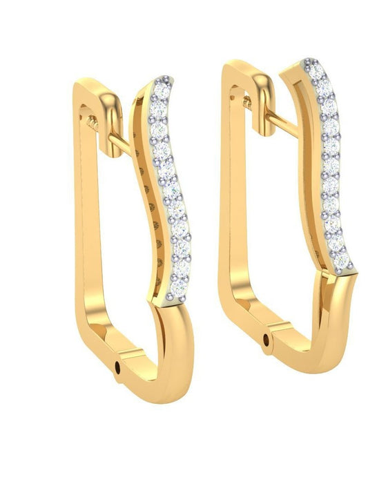 Round Cut Diamond Hoop Earrings | Contemporary Geometric Hoops