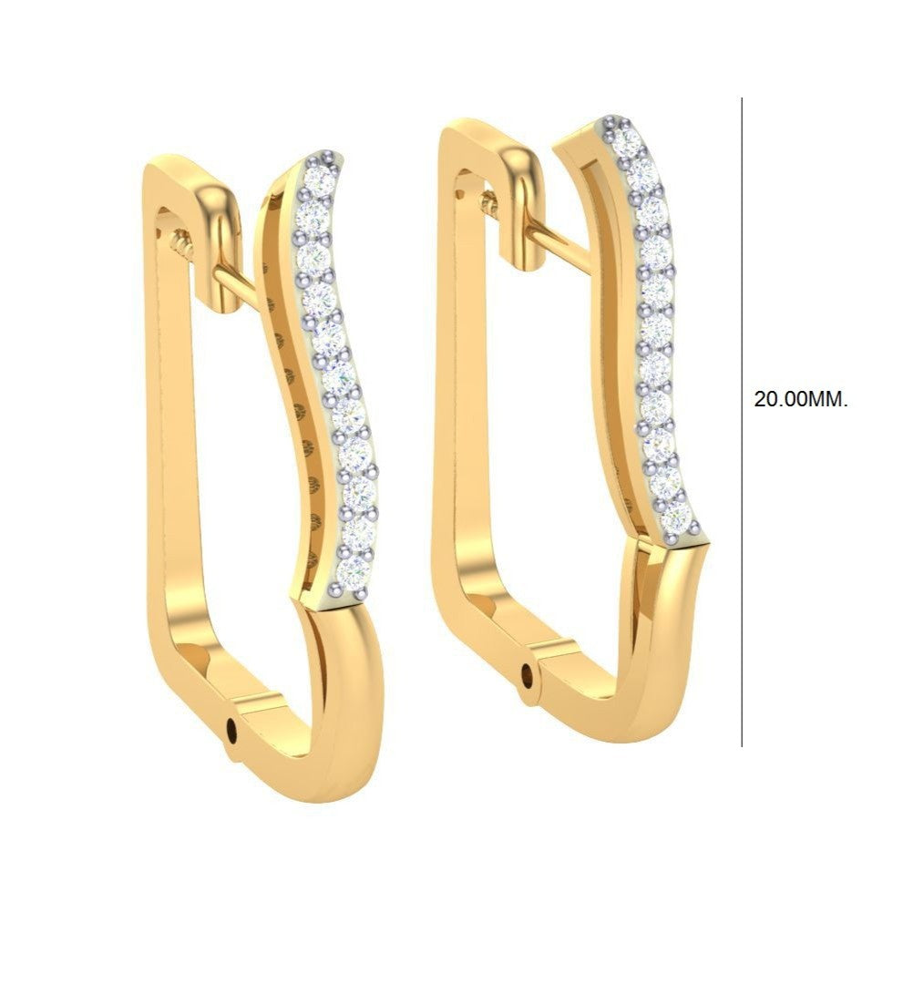 round cut diamond hoop earrings | contemporary geometric hoops