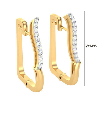 Round Cut Diamond Hoop Earrings | Contemporary Geometric Hoops
