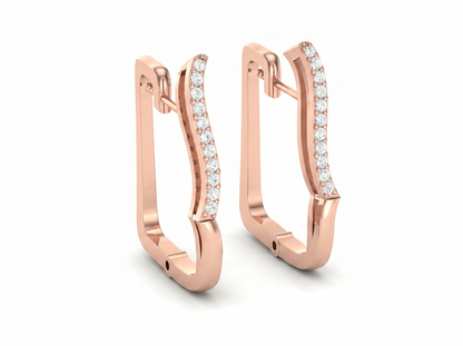Round Cut Diamond Hoop Earrings | Contemporary Geometric Hoops