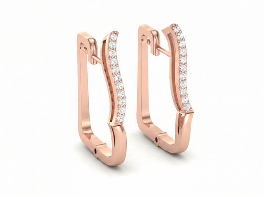 Round Cut Diamond Hoop Earrings | Contemporary Geometric Hoops