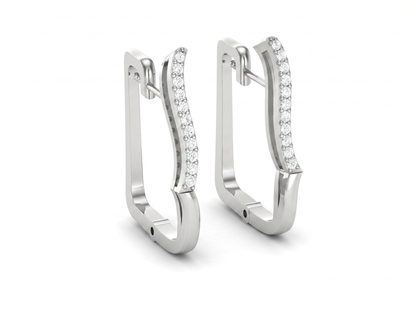 Round Cut Diamond Hoop Earrings | Contemporary Geometric Hoops
