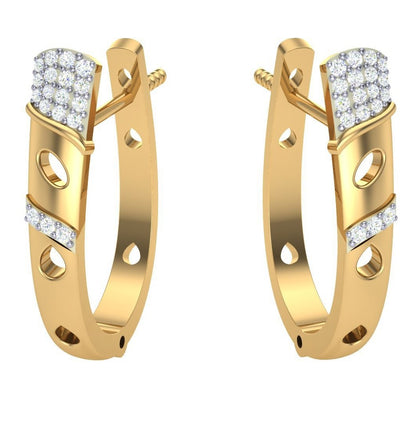 Round Cut Diamond Hoop Earrings | Contemporary Pavé Cluster Design