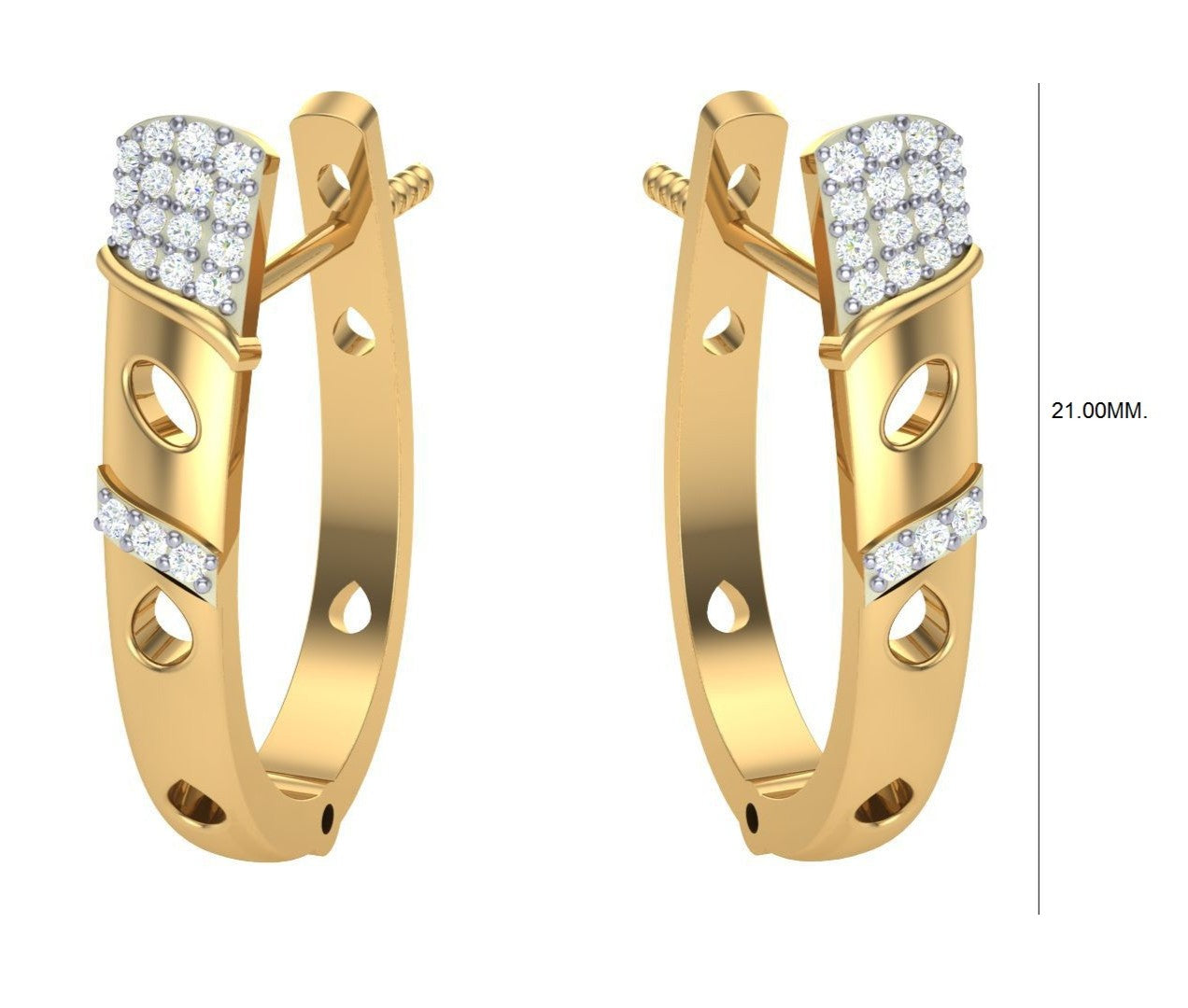 round cut diamond hoop earrings | contemporary pavé cluster design