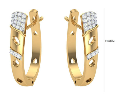 Round Cut Diamond Hoop Earrings | Contemporary Pavé Cluster Design