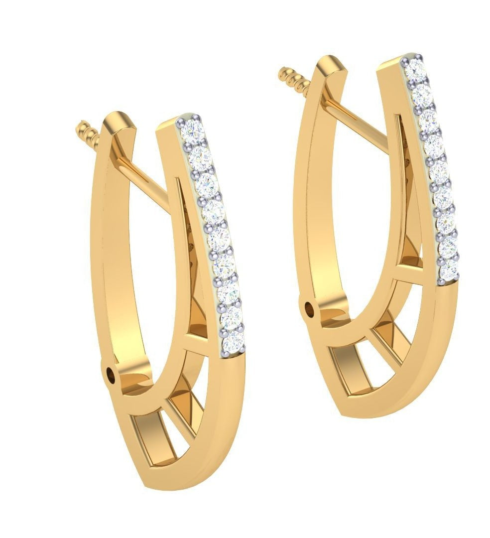 round cut diamond hoop earrings | modern openwork diamond hoops