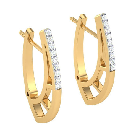 Round Cut Diamond Hoop Earrings | Modern Openwork Diamond Hoops