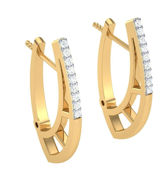 Round Cut Diamond Hoop Earrings | Modern Openwork Diamond Hoops