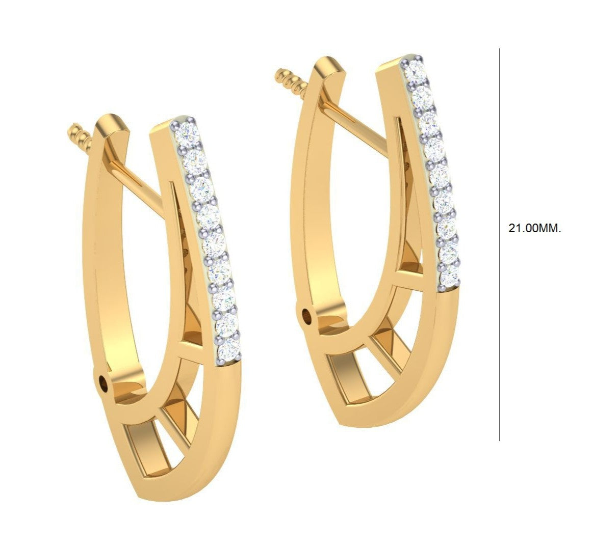 round cut diamond hoop earrings | modern openwork diamond hoops
