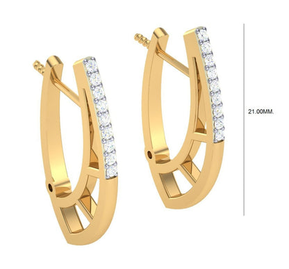 Round Cut Diamond Hoop Earrings | Modern Openwork Diamond Hoops
