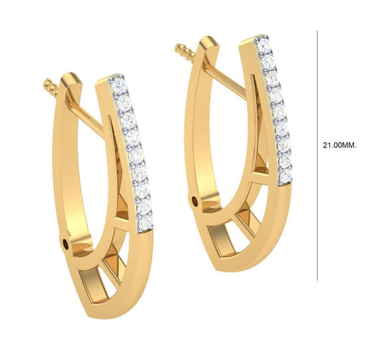 Round Cut Diamond Hoop Earrings | Modern Openwork Diamond Hoops