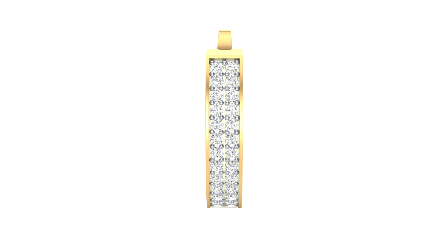 round cut diamond hoop earrings | triple row pavé design