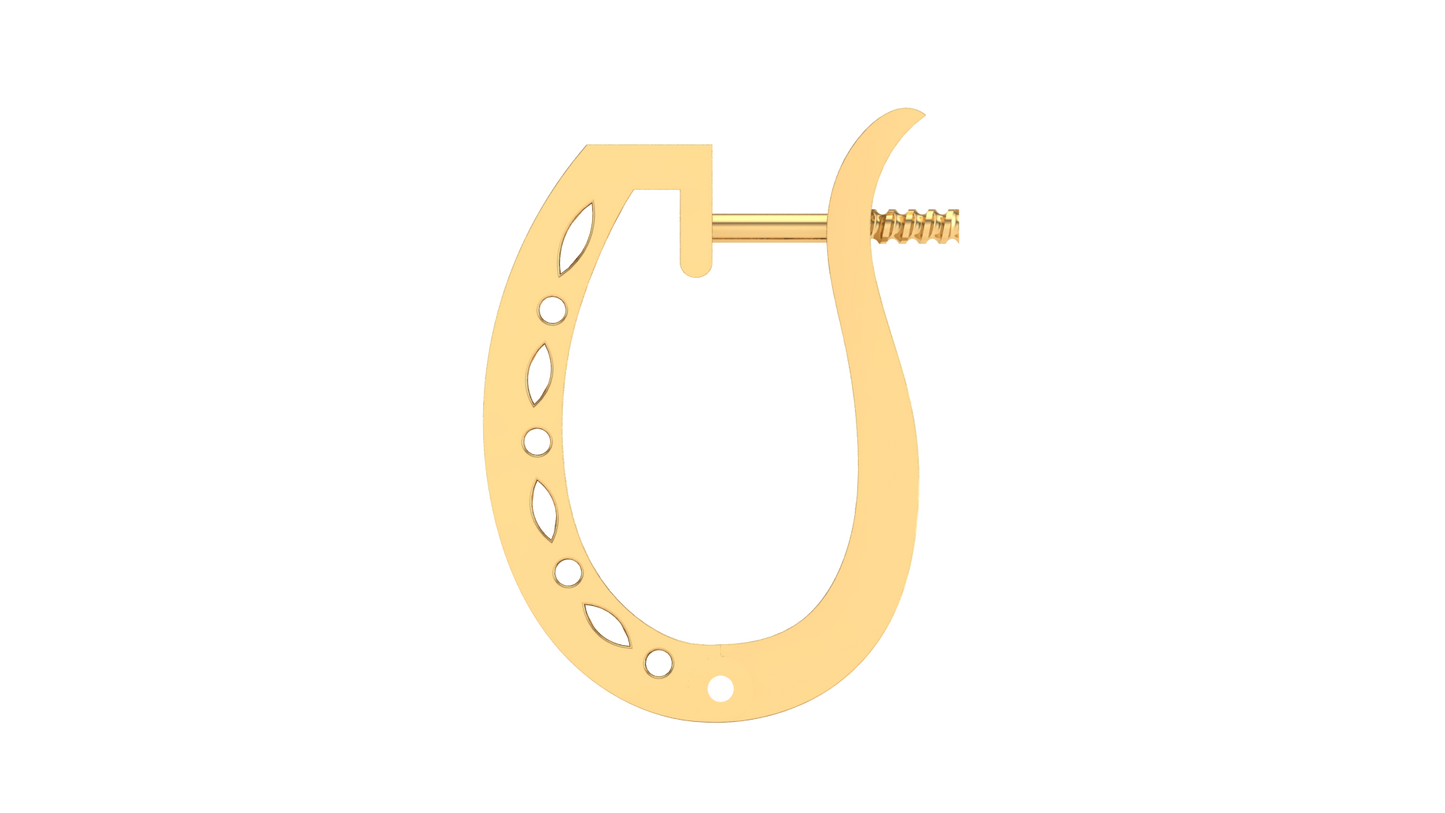 round cut diamond hoop earrings | triple row pavé design