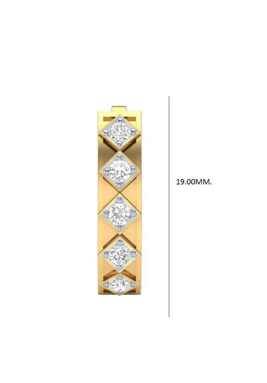 Round Cut Diamond Hoop Earrings | Geometric Bezel Set Design