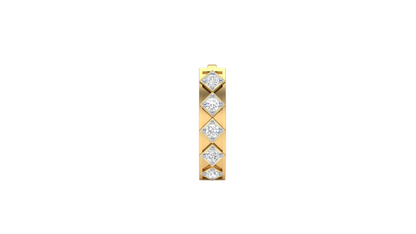 Round Cut Diamond Hoop Earrings | Geometric Bezel Set Design