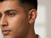 Men’s Round Diamond Hoop Earrings | Single Solitaire Drop Design