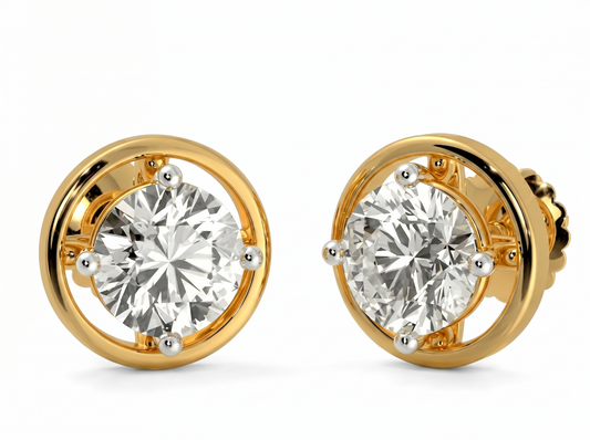 Men’s Square Diamond Cluster Stud Earrings | Multi Stone Grid Design
