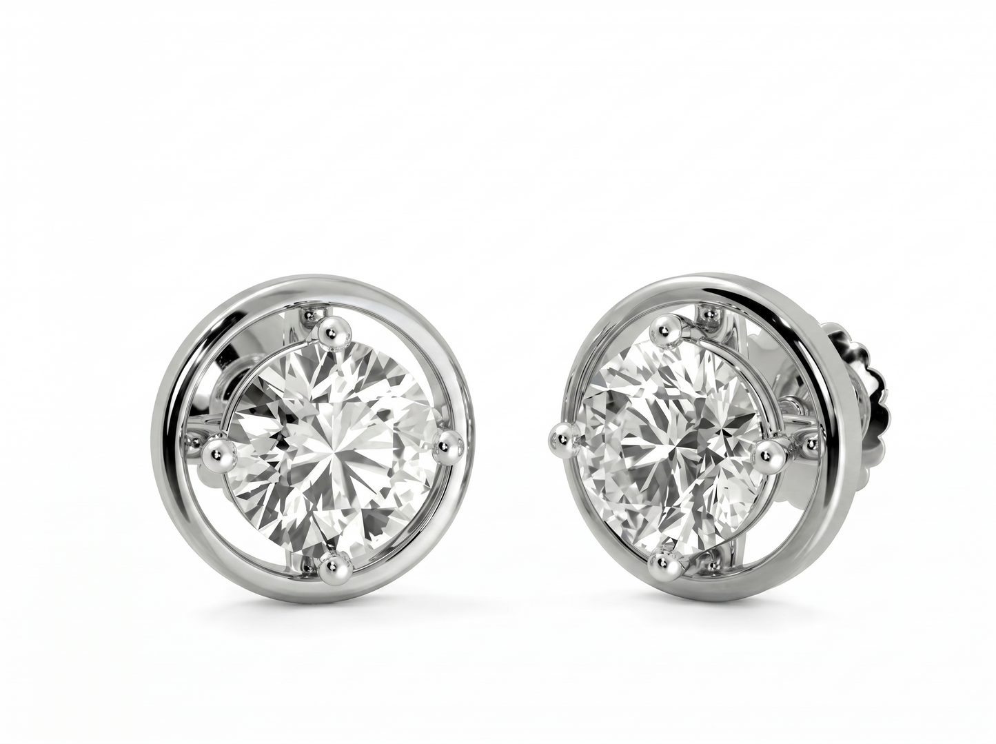 men’s square diamond cluster stud earrings | multi stone grid design
