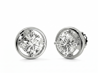 Men’s Square Diamond Cluster Stud Earrings | Multi Stone Grid Design