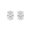 Oval Cut Diamond Stud Women's Earrings | 1ct Four Prong Solitaire Design