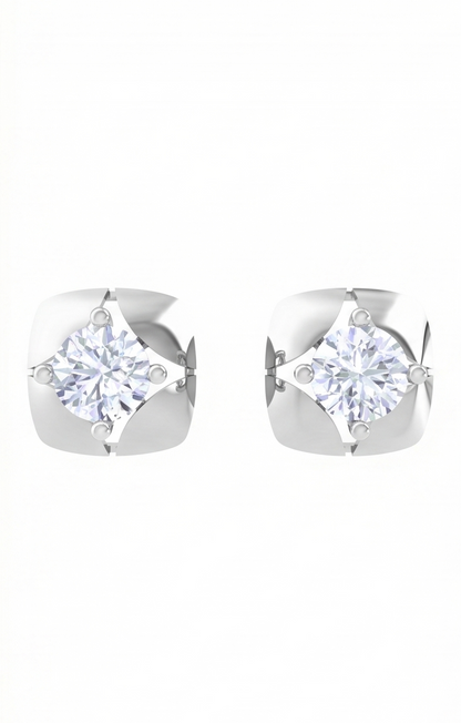 Sculpted Petal Diamond Stud Earrings | Prong-Set Layered Floral Design