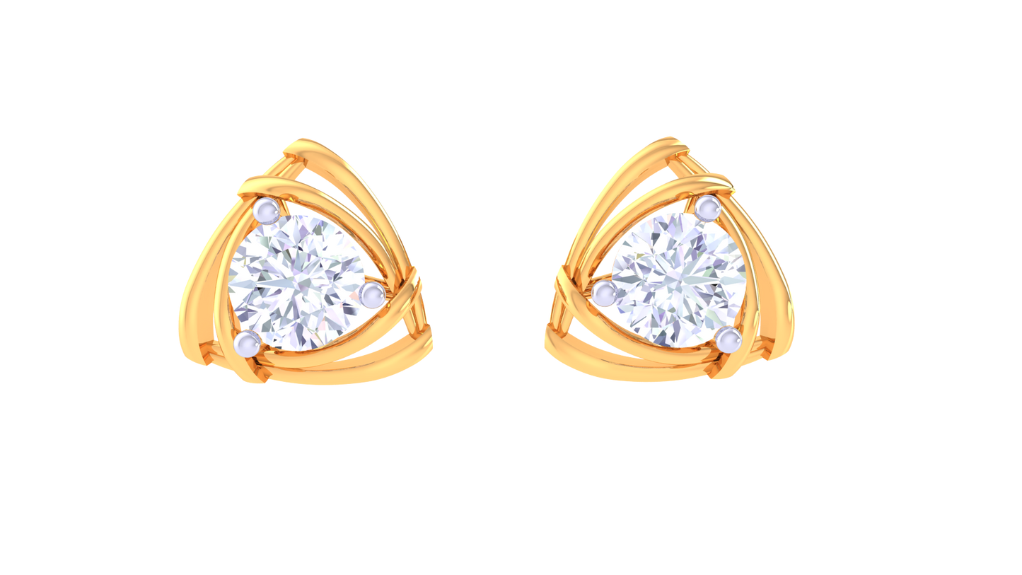 interwoven curve diamond stud earrings | sculpted prong-set open design