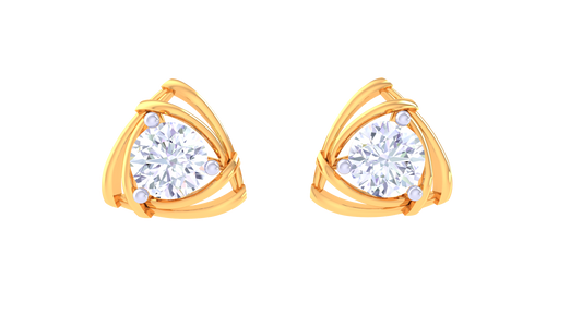 Interwoven Curve Diamond Stud Earrings | Sculpted Prong-Set Open Design