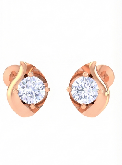 Twisted Wave Diamond Stud Earrings | Sculpted Prong-Set Flow Design