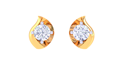 Twisted Wave Diamond Stud Earrings | Sculpted Prong-Set Flow Design