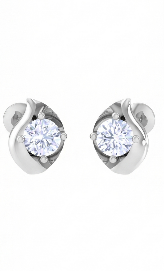 Twisted Wave Diamond Stud Earrings | Sculpted Prong-Set Flow Design