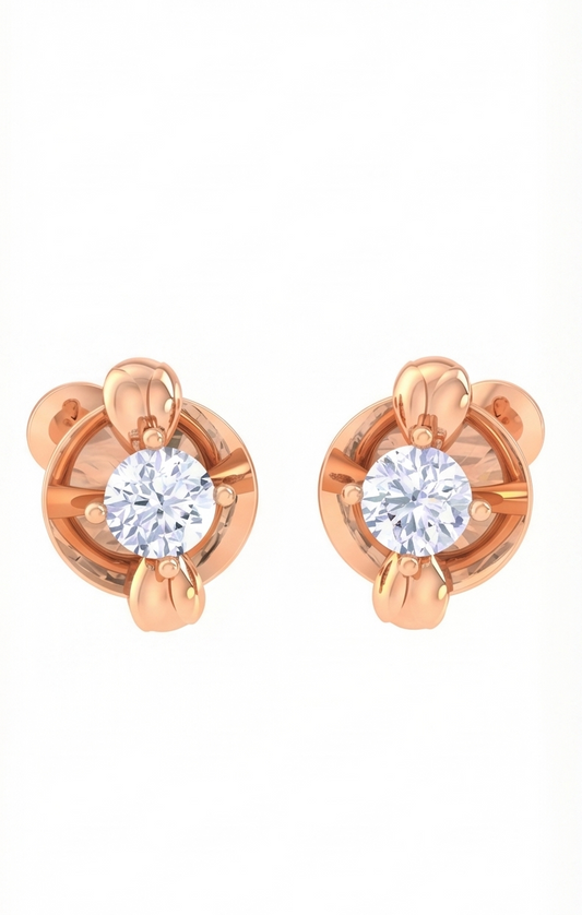 Classic Solitaire Diamond Stud Earrings | Four-Prong Minimal Setting