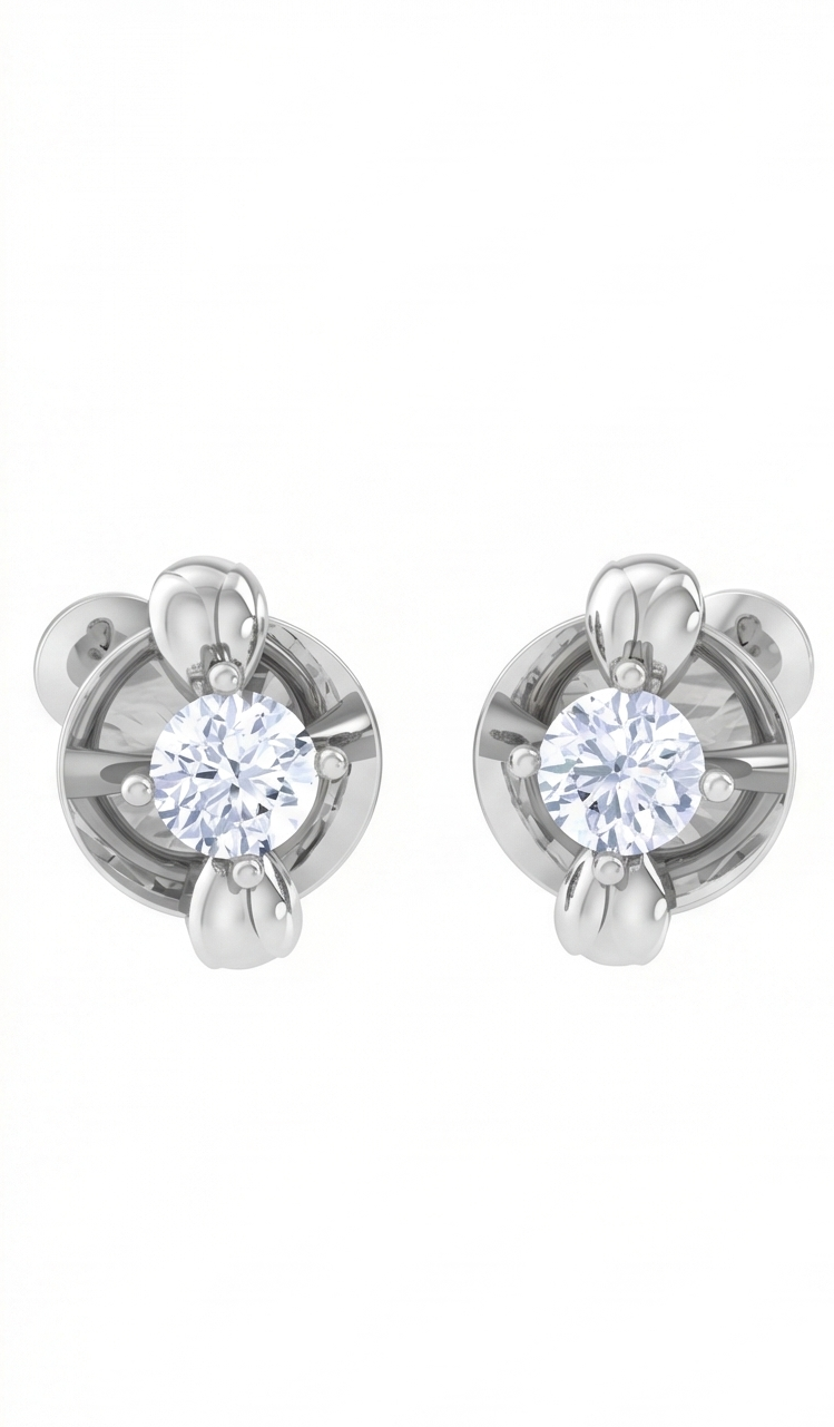 classic solitaire diamond stud earrings | four-prong minimal setting