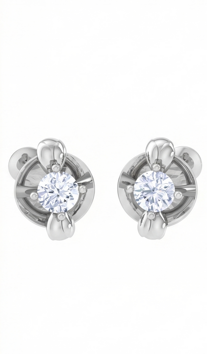 Classic Solitaire Diamond Stud Earrings | Four-Prong Minimal Setting