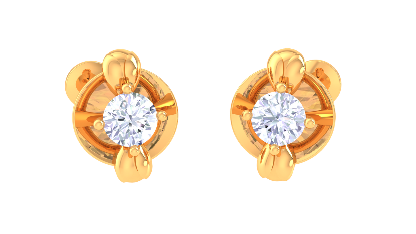 classic solitaire diamond stud earrings | four-prong minimal setting