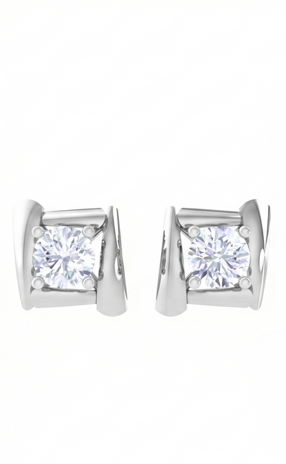 Round Diamond Stud Earrings | Four-Prong Basket Setting