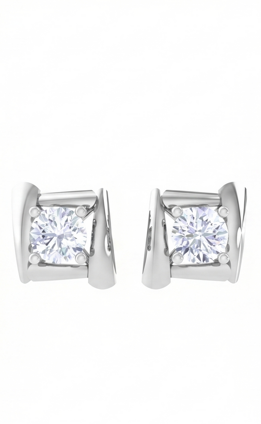 Round Diamond Stud Earrings | Four-Prong Basket Setting