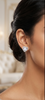 Heart Diamond Stud Earrings | Sculpted Prong-Set Open Design