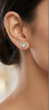 Curved Wrap Diamond Stud Earrings | Sculpted Prong-Set Flow Design