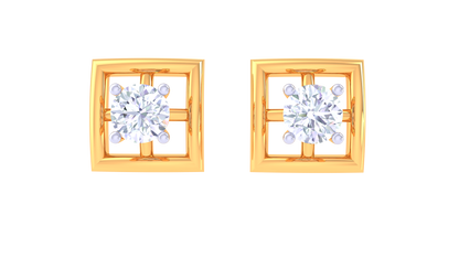 Floating Frame Diamond Stud Earrings | Open-Frame Prong-Set Design