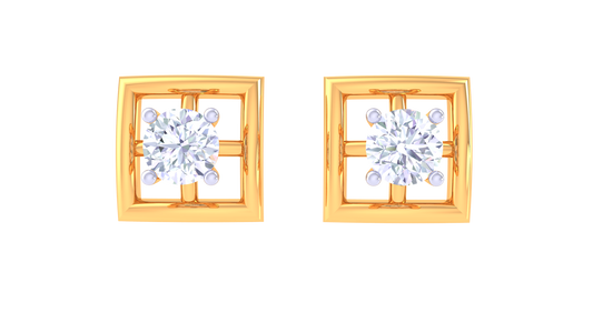 Floating Frame Diamond Stud Earrings | Open-Frame Prong-Set Design