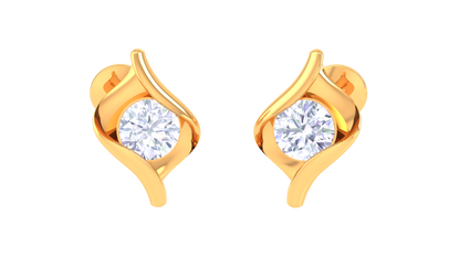 Twisted Loop Diamond Stud Earrings | Sculpted Prong-Set Wrap Design